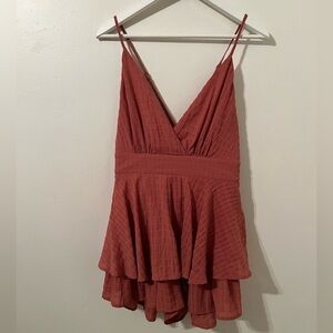 Layered Camisole Tunic with Adjustable Straps, Zips up in back & Ties